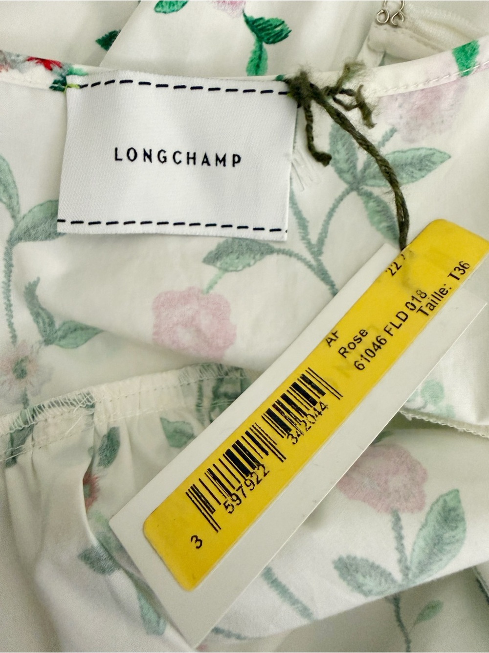 NWT Longchamp SS23 Floral Botanical Tiered Maxi Dress in White Floral Sz US 4 - Picture 13 of 17